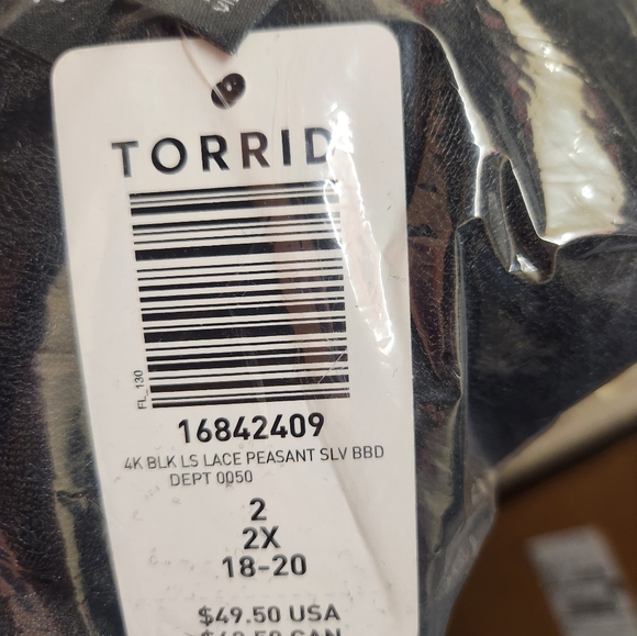 BABYDOLL LACE V-NECK TOP Size 2 - Picture 7 of 8